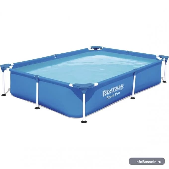 Фото каркасного бассейна Bestway Steel Pro 221×150×43 см, 1 200 л артикул 56401 BW