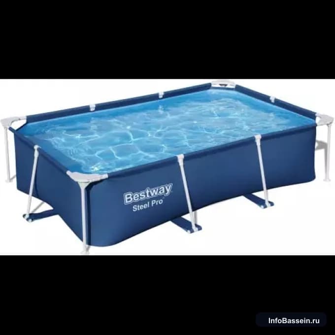 Фото каркасного бассейна Bestway Steel Pro 259×170×61 см, 2 300 л артикул 56403 BW