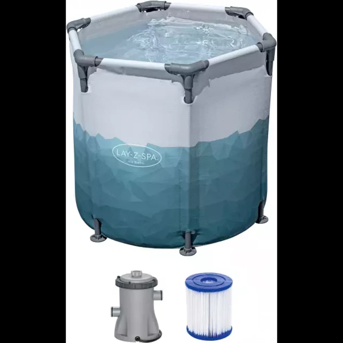 Ледяная купель BESTWAY "GLACIAL DIP ICE BATH POD" 90х80см, 253л, фильтр-насос 1249л/ч, тент